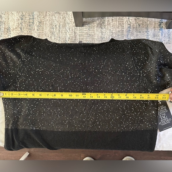 Pure Collection Gassato Black Cashmere Sparkle Sweater NWT Size 18 - Picture 10 of 13